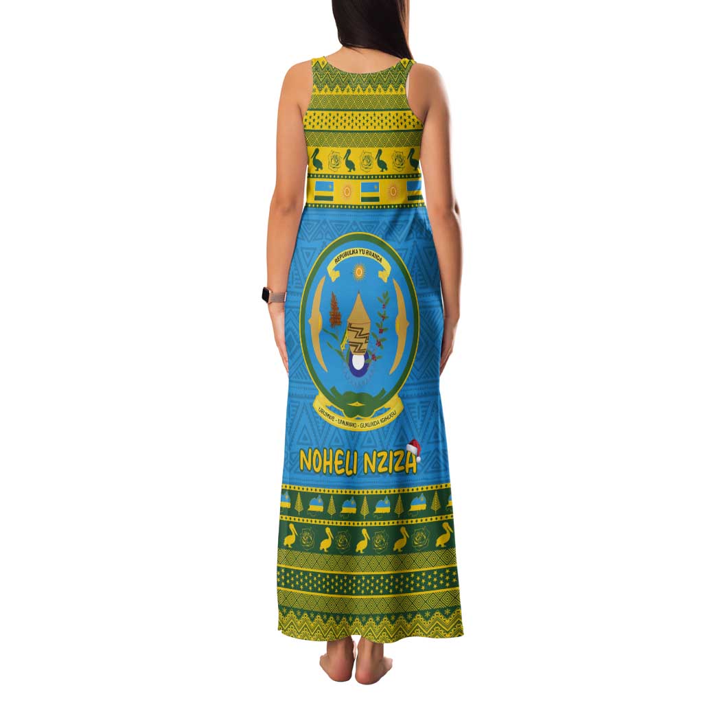 Rwanda Christmas Tank Maxi Dress Coat Of Arms Noheli Nziza - Wonder Print Shop