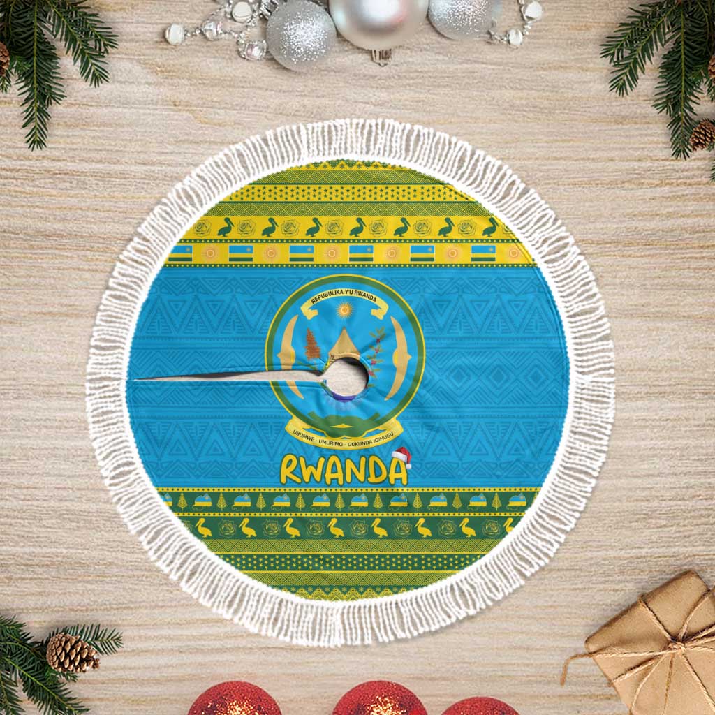 Rwanda Christmas Tree Skirt Coat Of Arms Noheli Nziza - Wonder Print Shop
