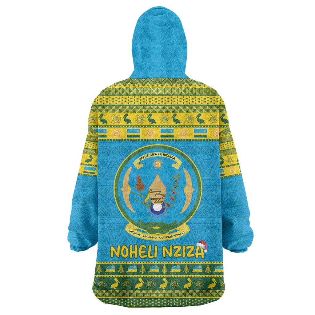Rwanda Christmas Wearable Blanket Hoodie Coat Of Arms Noheli Nziza - Wonder Print Shop