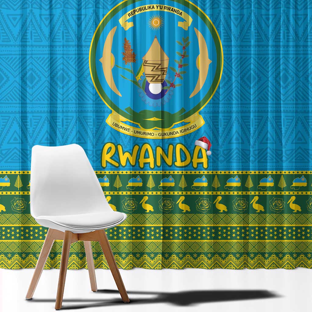 Rwanda Christmas Window Curtain Coat Of Arms Noheli Nziza - Wonder Print Shop
