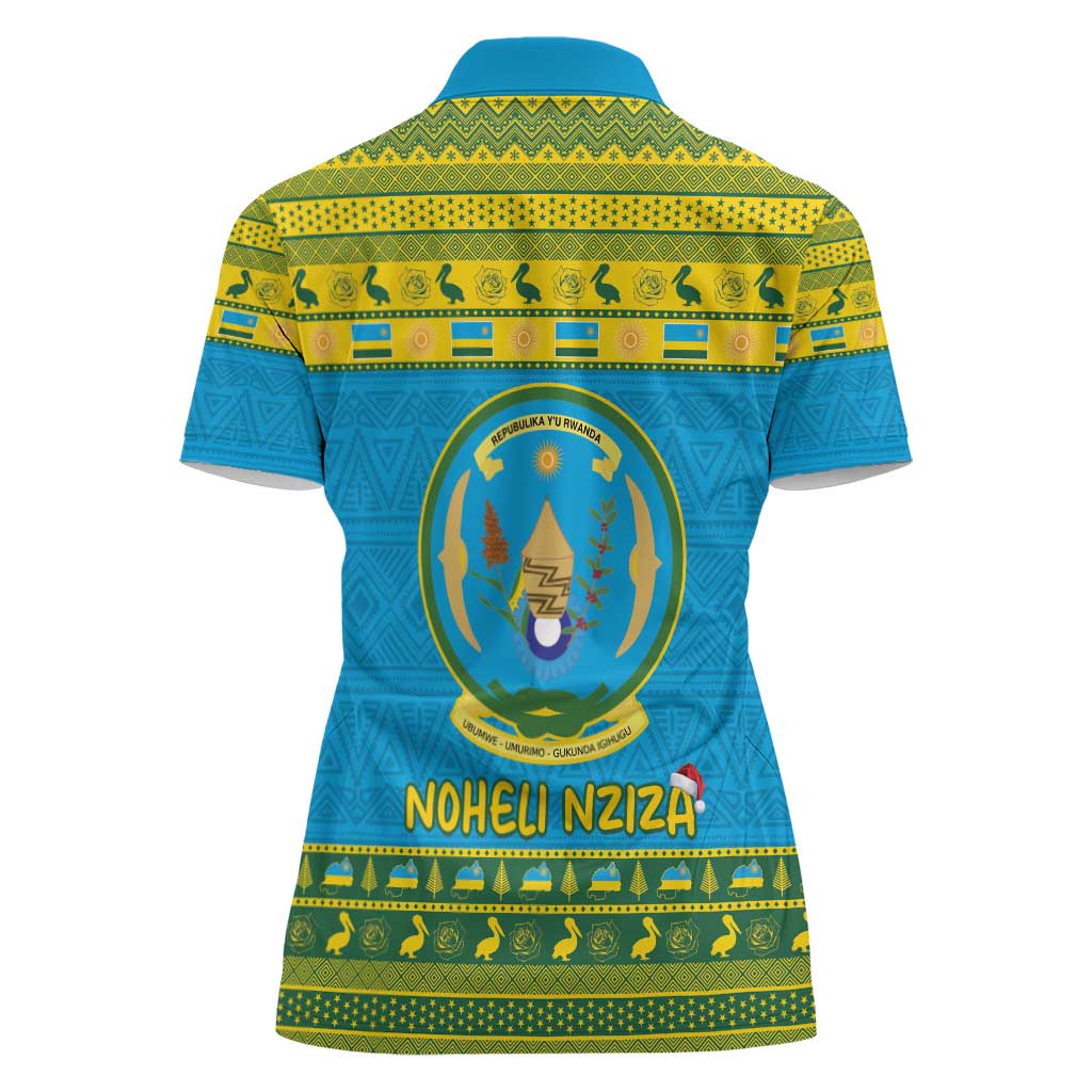 Rwanda Christmas Women Polo Shirt Coat Of Arms Noheli Nziza - Wonder Print Shop