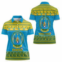 Rwanda Christmas Women Polo Shirt Coat Of Arms Noheli Nziza - Wonder Print Shop