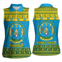 Rwanda Christmas Women Sleeveless Polo Shirt Coat Of Arms Noheli Nziza - Wonder Print Shop