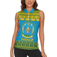 Rwanda Christmas Women Sleeveless Polo Shirt Coat Of Arms Noheli Nziza - Wonder Print Shop