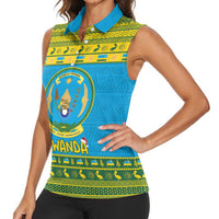 Rwanda Christmas Women Sleeveless Polo Shirt Coat Of Arms Noheli Nziza - Wonder Print Shop
