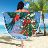 Guatemala Christmas Beach Blanket Quetzal Feliz Navidad - Wonder Print Shop