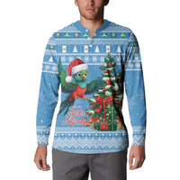 Guatemala Christmas Button Sweatshirt Quetzal Feliz Navidad - Wonder Print Shop