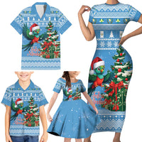 Guatemala Christmas Family Matching Short Sleeve Bodycon Dress and Hawaiian Shirt Quetzal Feliz Navidad - Wonder Print Shop