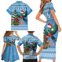 Guatemala Christmas Family Matching Short Sleeve Bodycon Dress and Hawaiian Shirt Quetzal Feliz Navidad - Wonder Print Shop