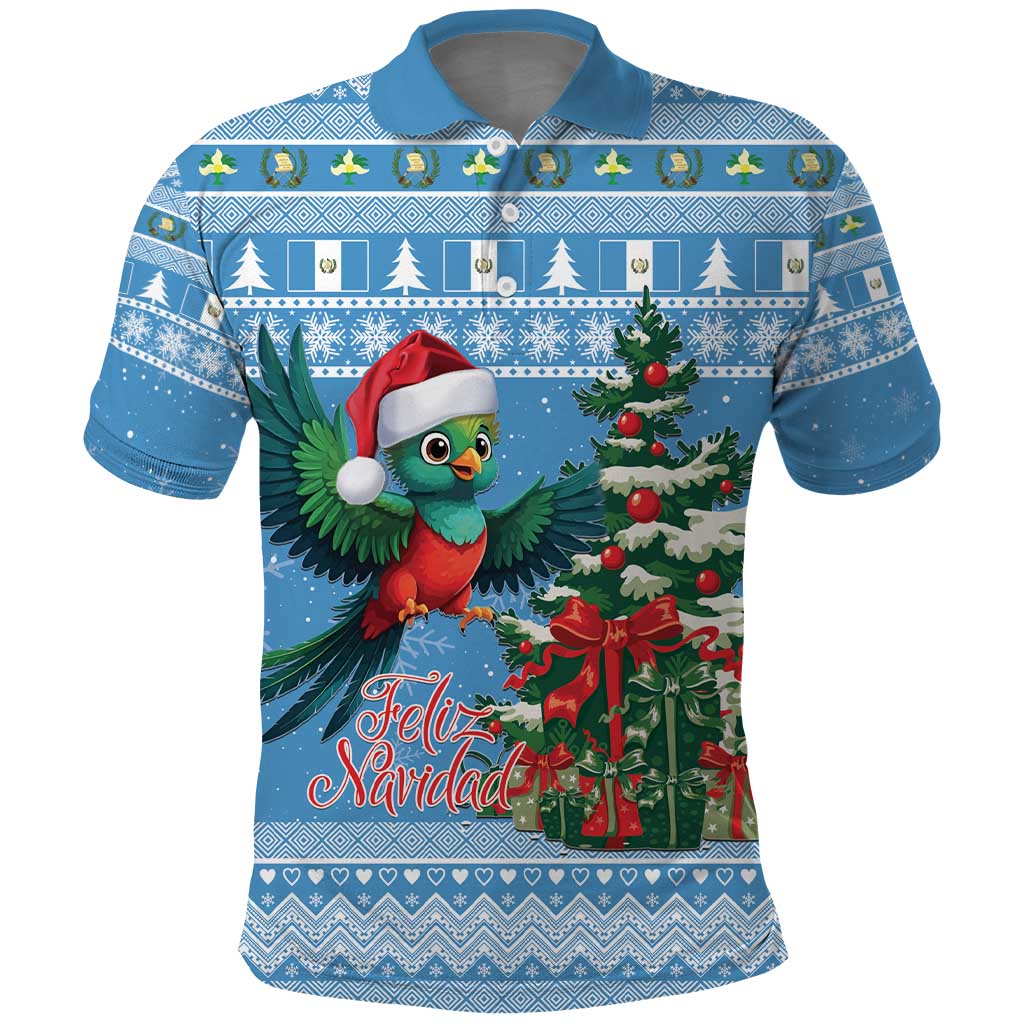 Guatemala Christmas Polo Shirt Quetzal Feliz Navidad - Wonder Print Shop