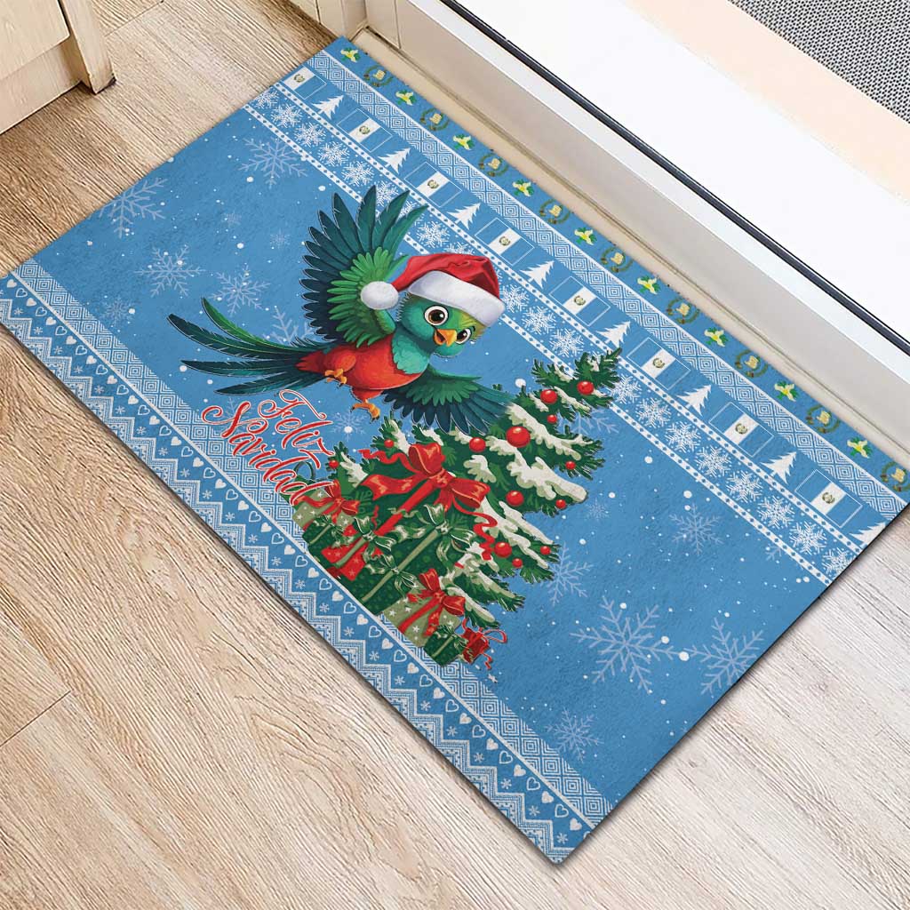 Guatemala Christmas Rubber Doormat Quetzal Feliz Navidad - Wonder Print Shop