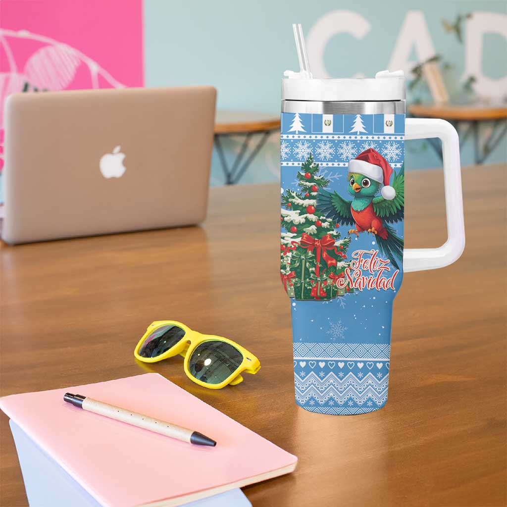 Guatemala Christmas Tumbler With Handle Quetzal Feliz Navidad - Wonder Print Shop