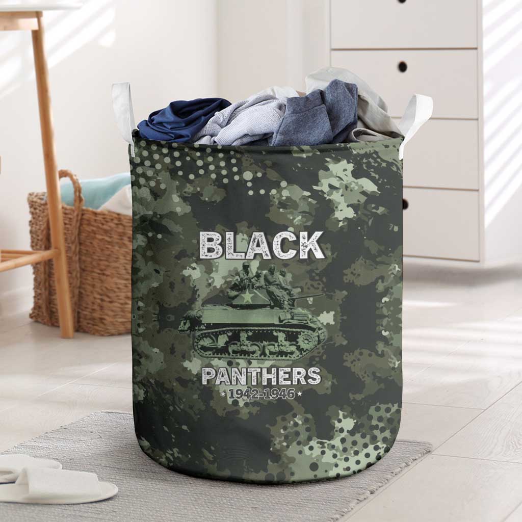761st Tank Battalion Black Panthers Laundry Basket WWII Military Camouflage - Wonder Print Shop