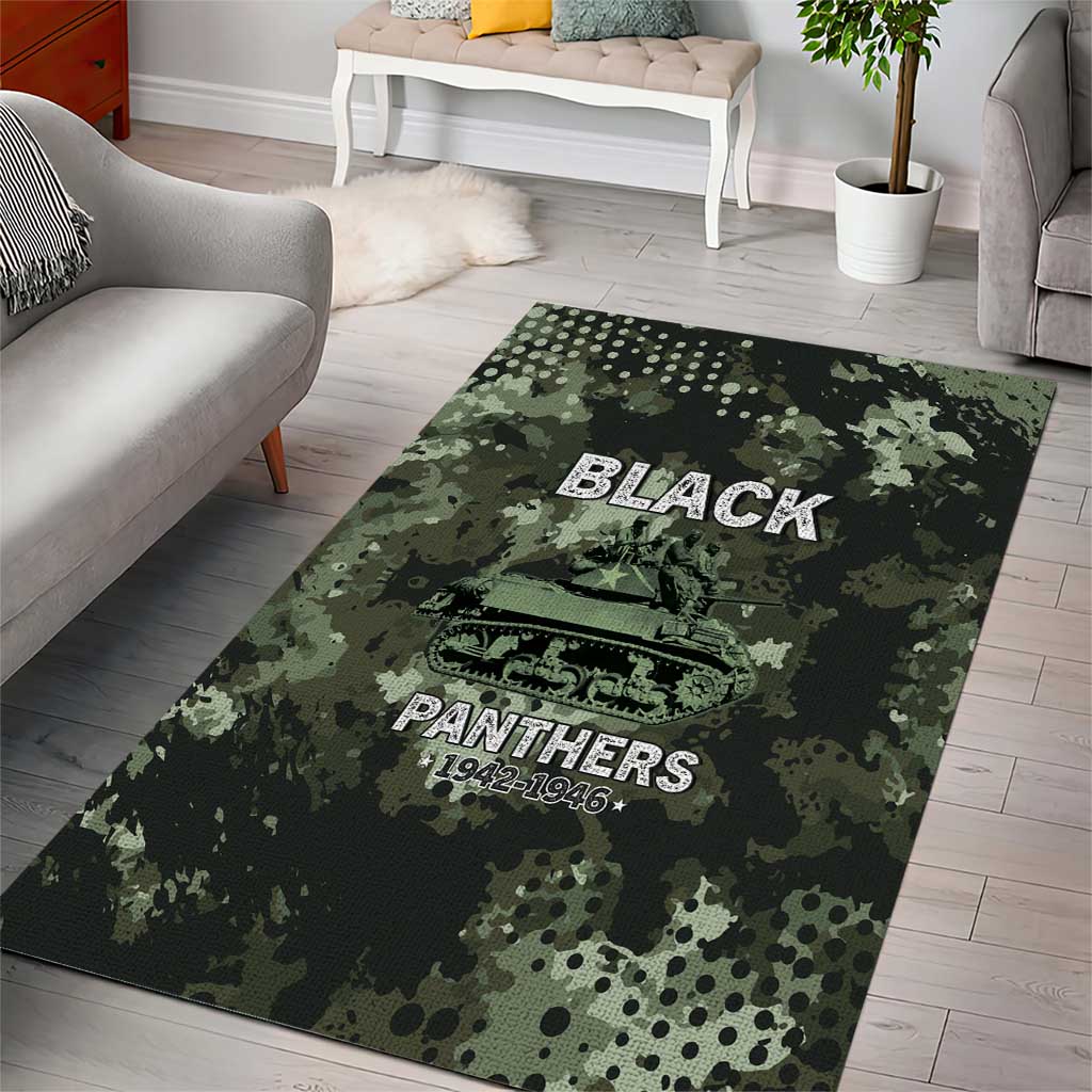 761st Tank Battalion Black Panthers Area Rug WWII Military Camouflage - Wonder Print Shop