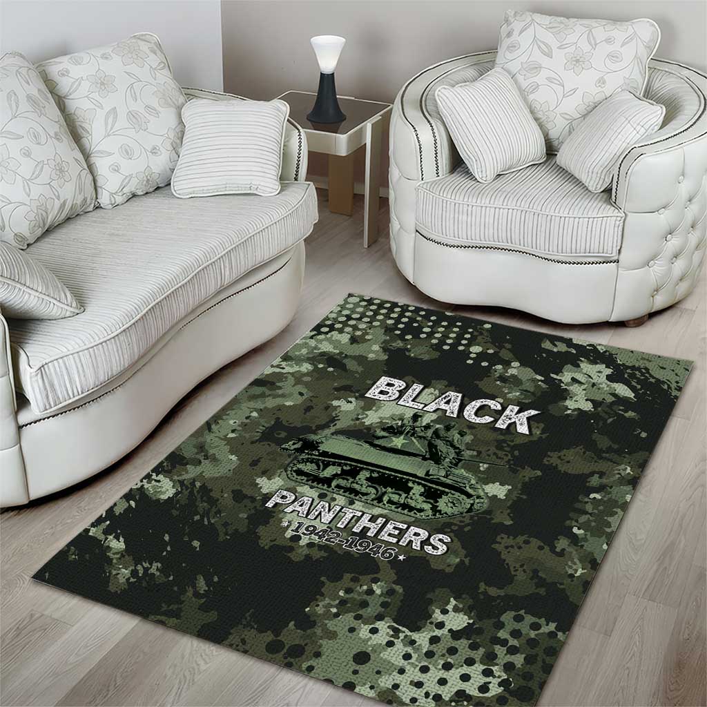 761st Tank Battalion Black Panthers Area Rug WWII Military Camouflage - Wonder Print Shop