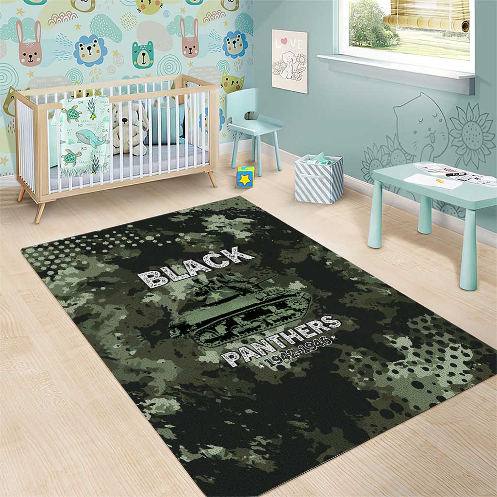 761st Tank Battalion Black Panthers Area Rug WWII Military Camouflage - Wonder Print Shop