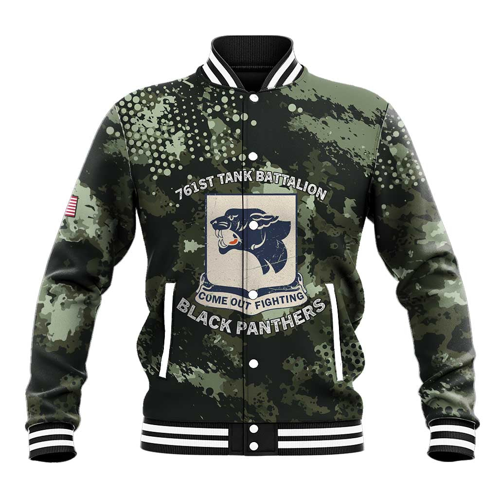 761st Tank Battalion Black Panthers Baseball Jacket WWII Military Camouflage - Wonder Print Shop
