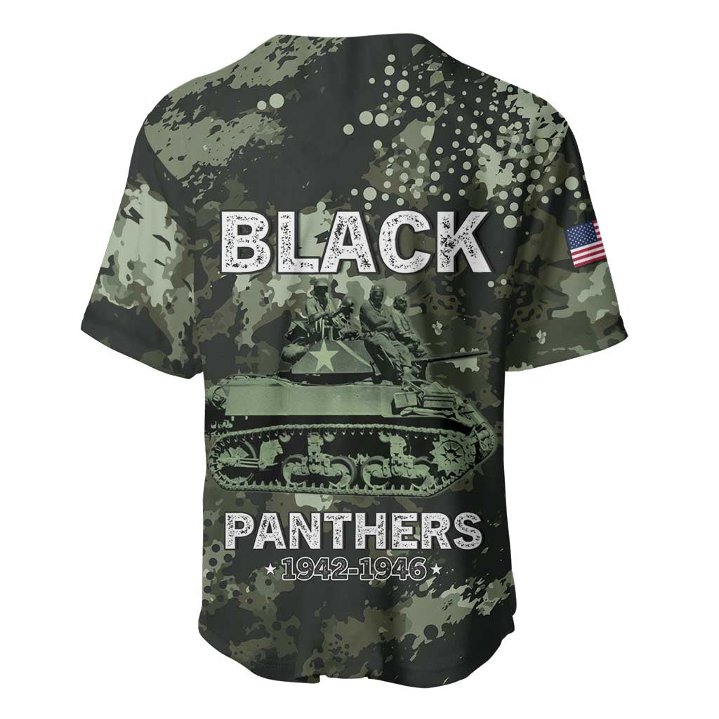 761st Tank Battalion Black Panthers Baseball Jersey WWII Military Camouflage - Wonder Print Shop
