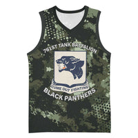 761st Tank Battalion Black Panthers Basketball Jersey WWII Military Camouflage - Wonder Print Shop