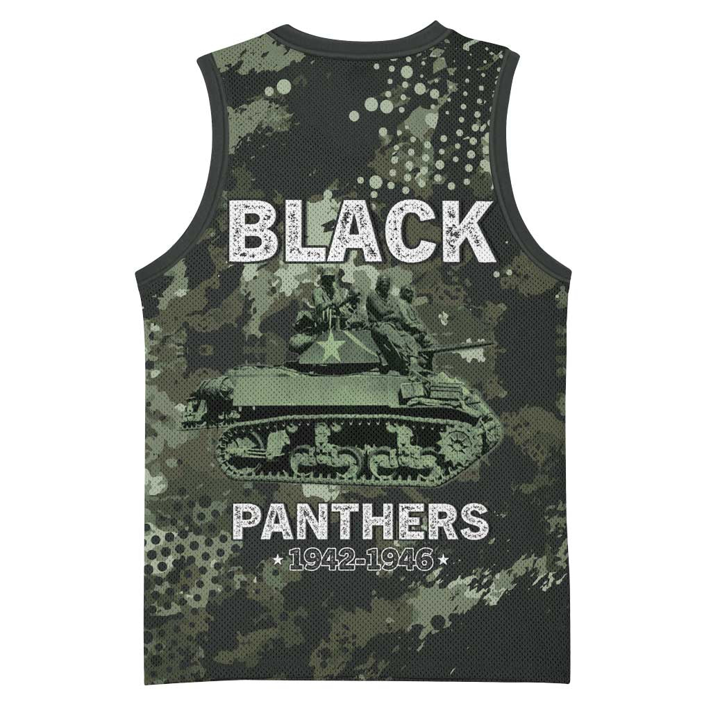 761st Tank Battalion Black Panthers Basketball Jersey WWII Military Camouflage - Wonder Print Shop