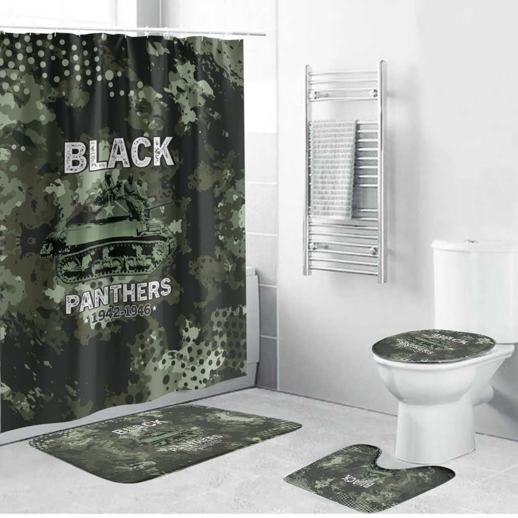 761st Tank Battalion Black Panthers Bathroom Set WWII Military Camouflage - Wonder Print Shop