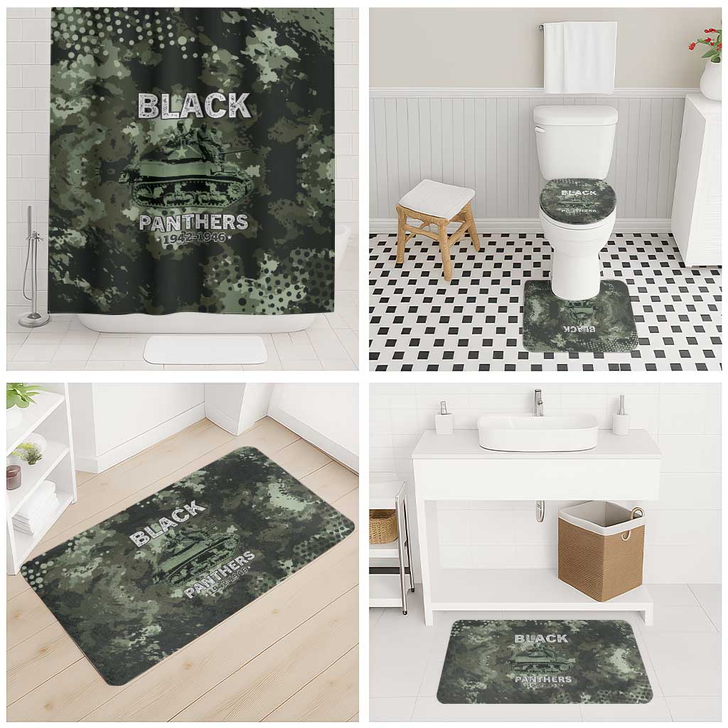 761st Tank Battalion Black Panthers Bathroom Set WWII Military Camouflage - Wonder Print Shop