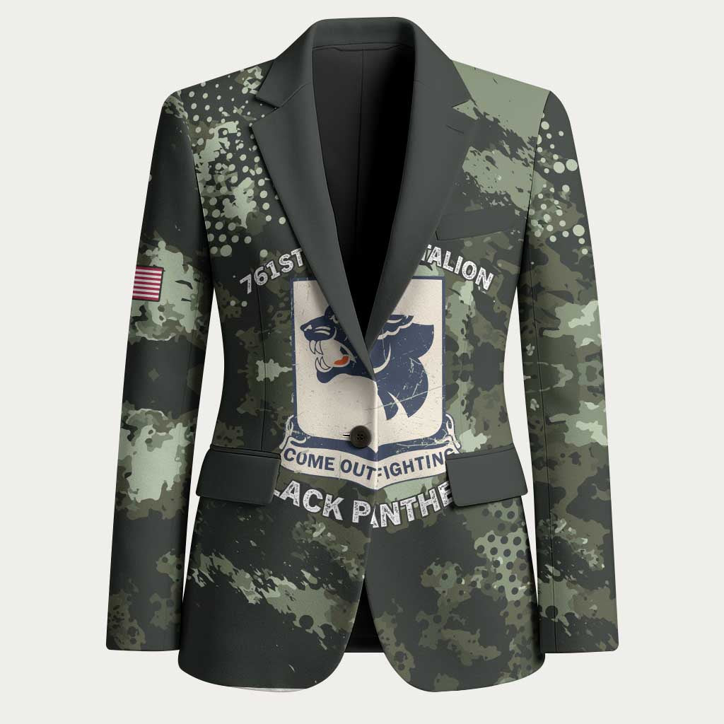 761st Tank Battalion Black Panthers Blazer WWII Military Camouflage - Wonder Print Shop