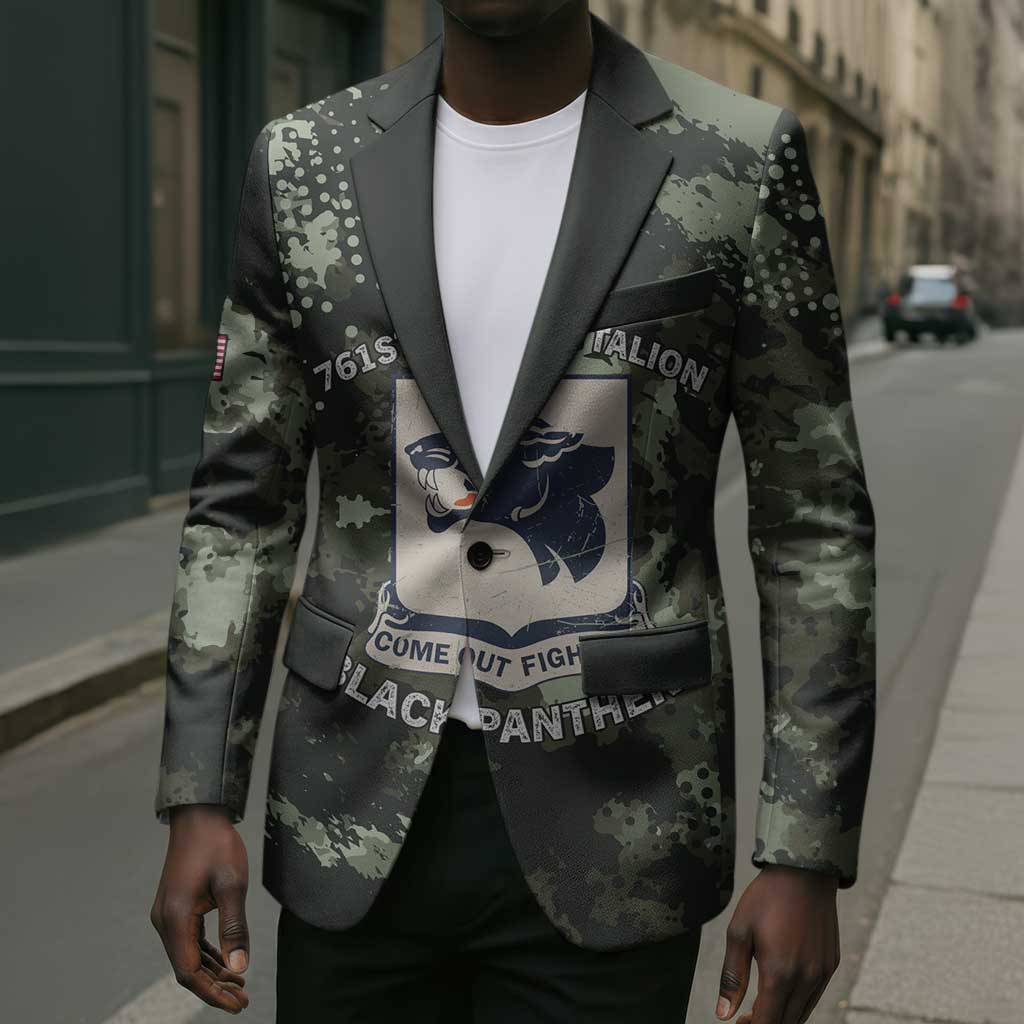 761st Tank Battalion Black Panthers Blazer WWII Military Camouflage - Wonder Print Shop