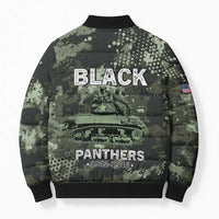 761st Tank Battalion Black Panthers Bomber Puffer Jacket WWII Military Camouflage - Wonder Print Shop