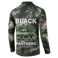 761st Tank Battalion Black Panthers Button Sweatshirt WWII Military Camouflage
