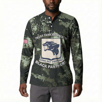 761st Tank Battalion Black Panthers Button Sweatshirt WWII Military Camouflage