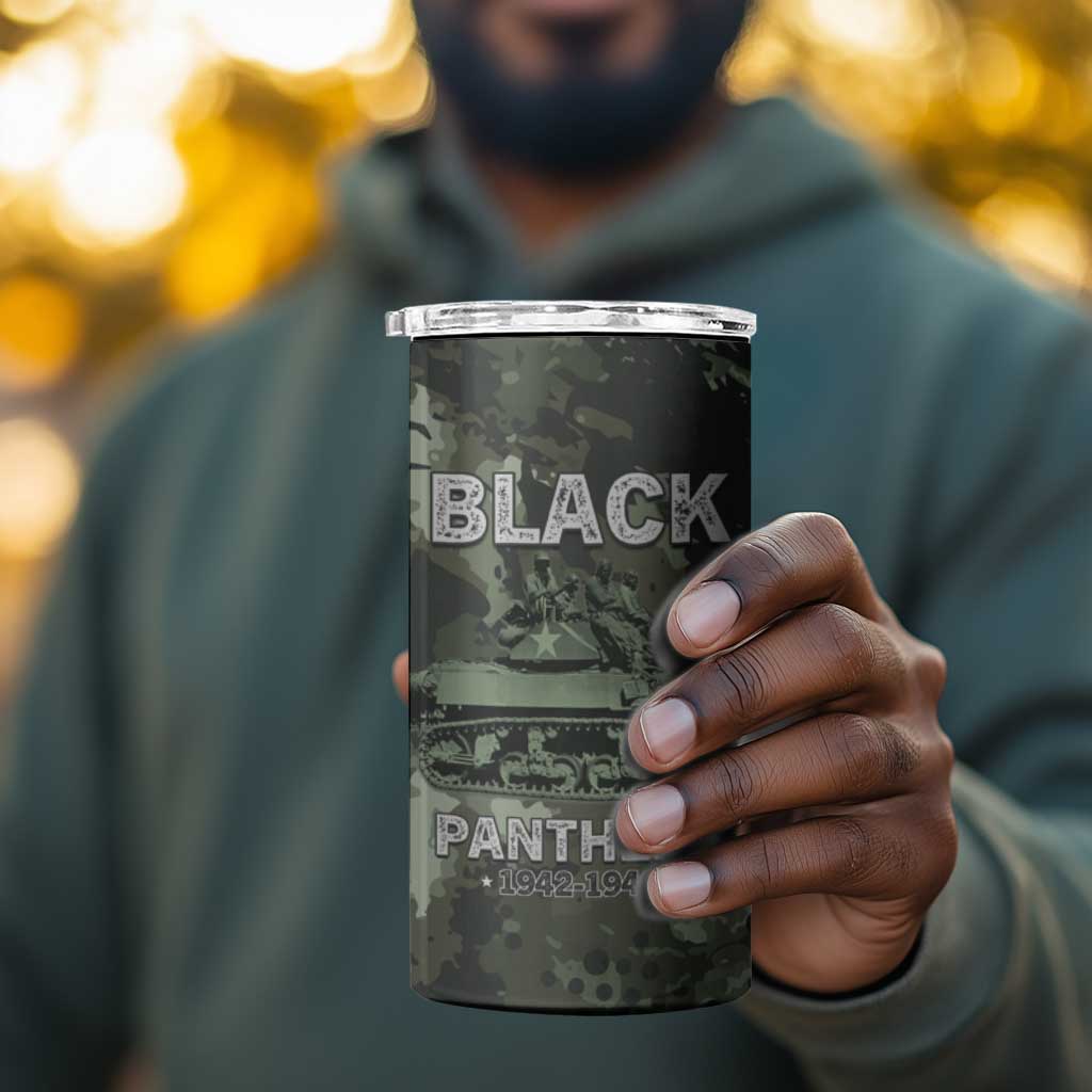 761st Tank Battalion Black Panthers 4 in 1 Can Cooler Tumbler WWII Military Camouflage - Wonder Print Shop