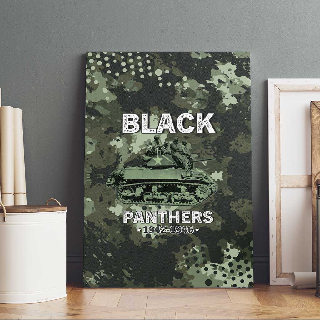 761st Tank Battalion Black Panthers Canvas Wall Art WWII Military Camouflage - Wonder Print Shop