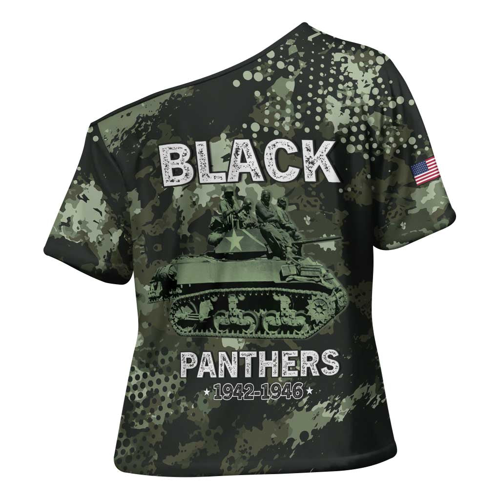 761st Tank Battalion Black Panthers Cross Shoulder Shirt WWII Military Camouflage - Wonder Print Shop