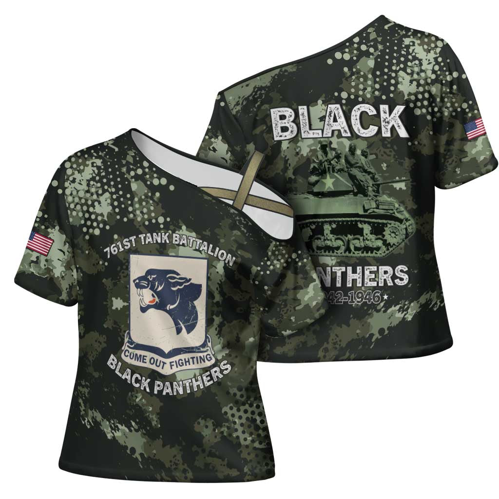 761st Tank Battalion Black Panthers Cross Shoulder Shirt WWII Military Camouflage - Wonder Print Shop