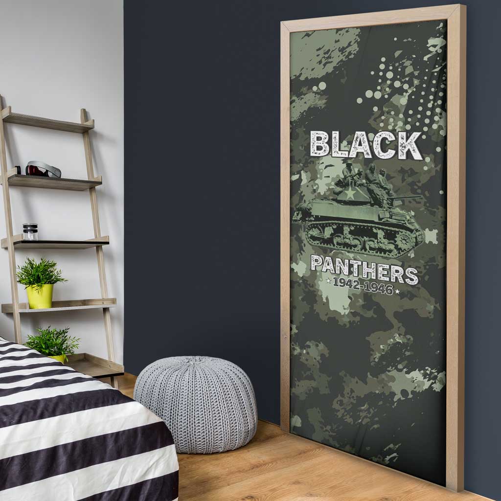 761st Tank Battalion Black Panthers Door Cover WWII Military Camouflage - Wonder Print Shop