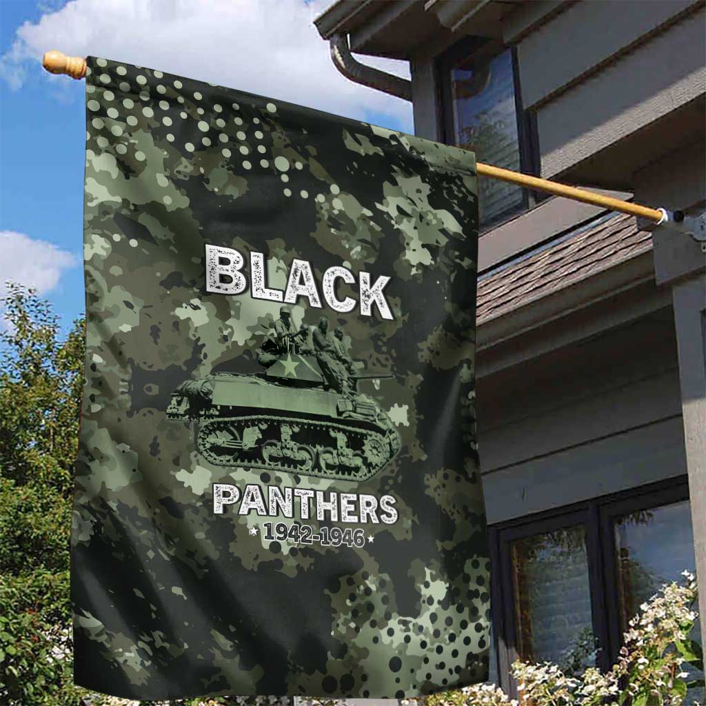 761st Tank Battalion Black Panthers Garden Flag WWII Military Camouflage - Wonder Print Shop