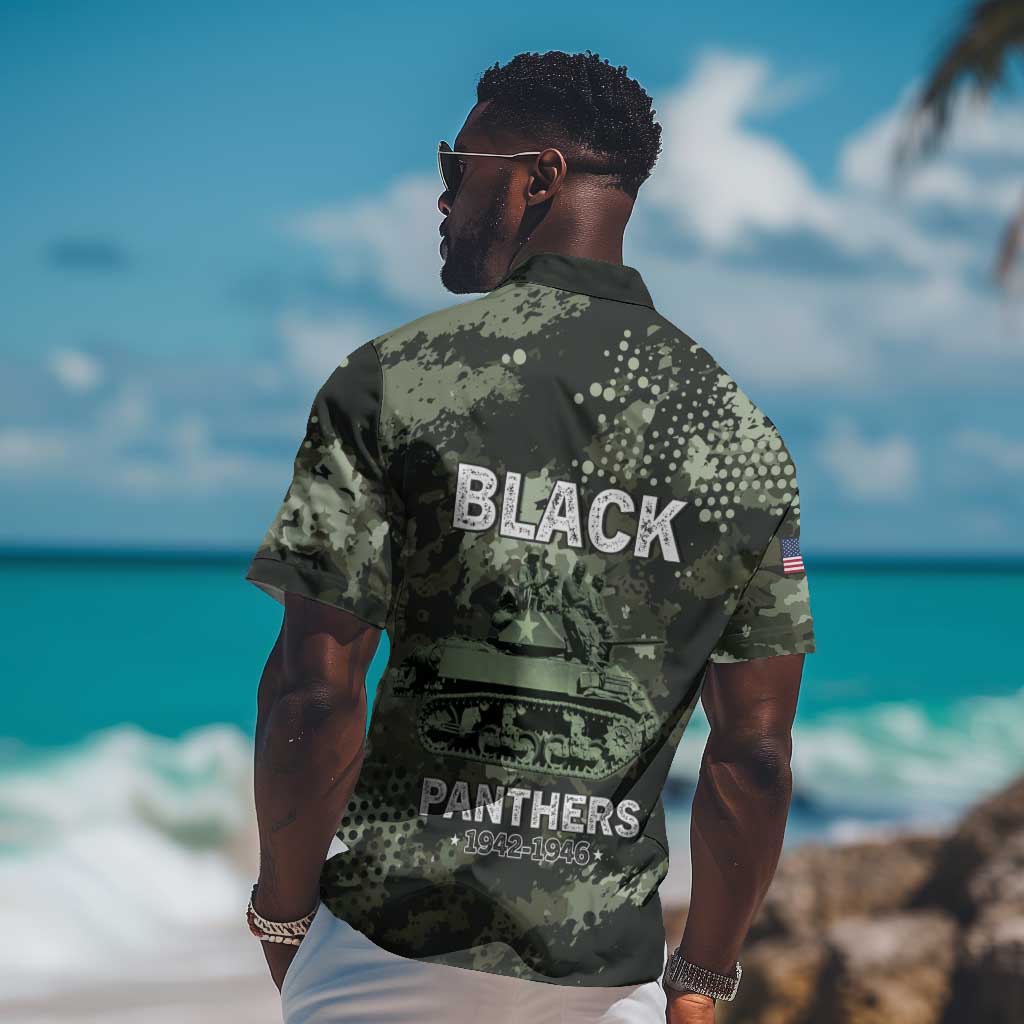 761st Tank Battalion Black Panthers Hawaiian Shirt WWII Military Camouflage - Wonder Print Shop