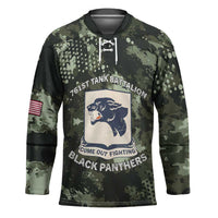 761st Tank Battalion Black Panthers Hockey Jersey WWII Military Camouflage - Wonder Print Shop