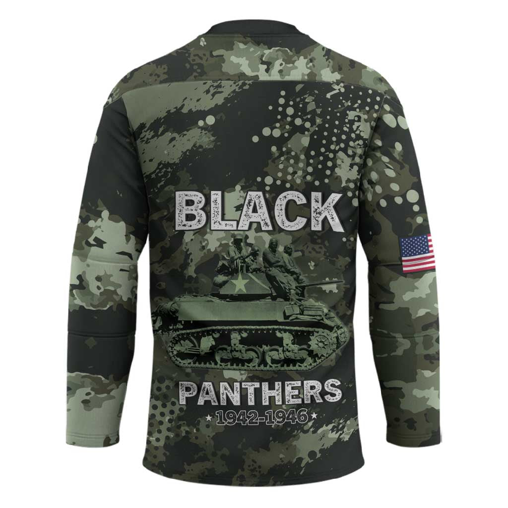 761st Tank Battalion Black Panthers Hockey Jersey WWII Military Camouflage - Wonder Print Shop