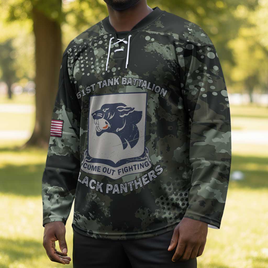761st Tank Battalion Black Panthers Hockey Jersey WWII Military Camouflage - Wonder Print Shop