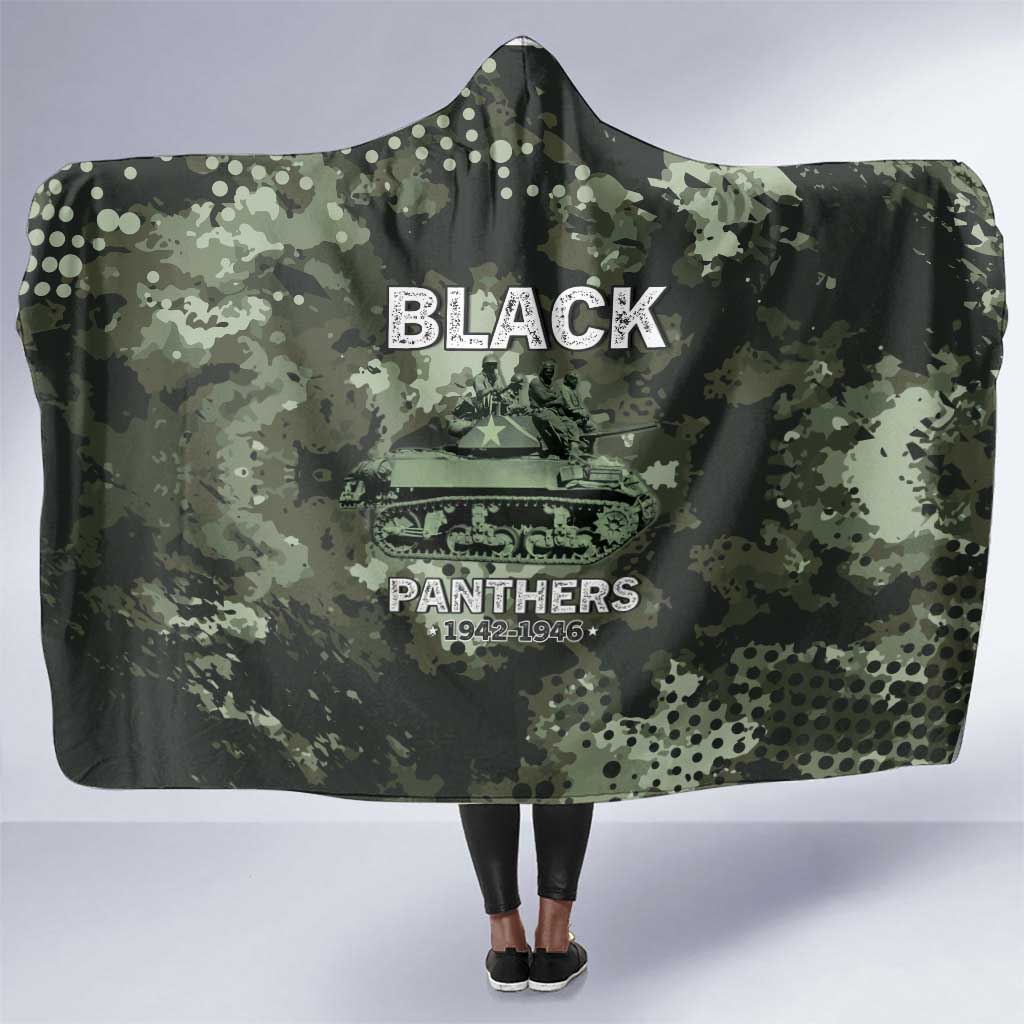 761st Tank Battalion Black Panthers Hooded Blanket WWII Military Camouflage - Wonder Print Shop