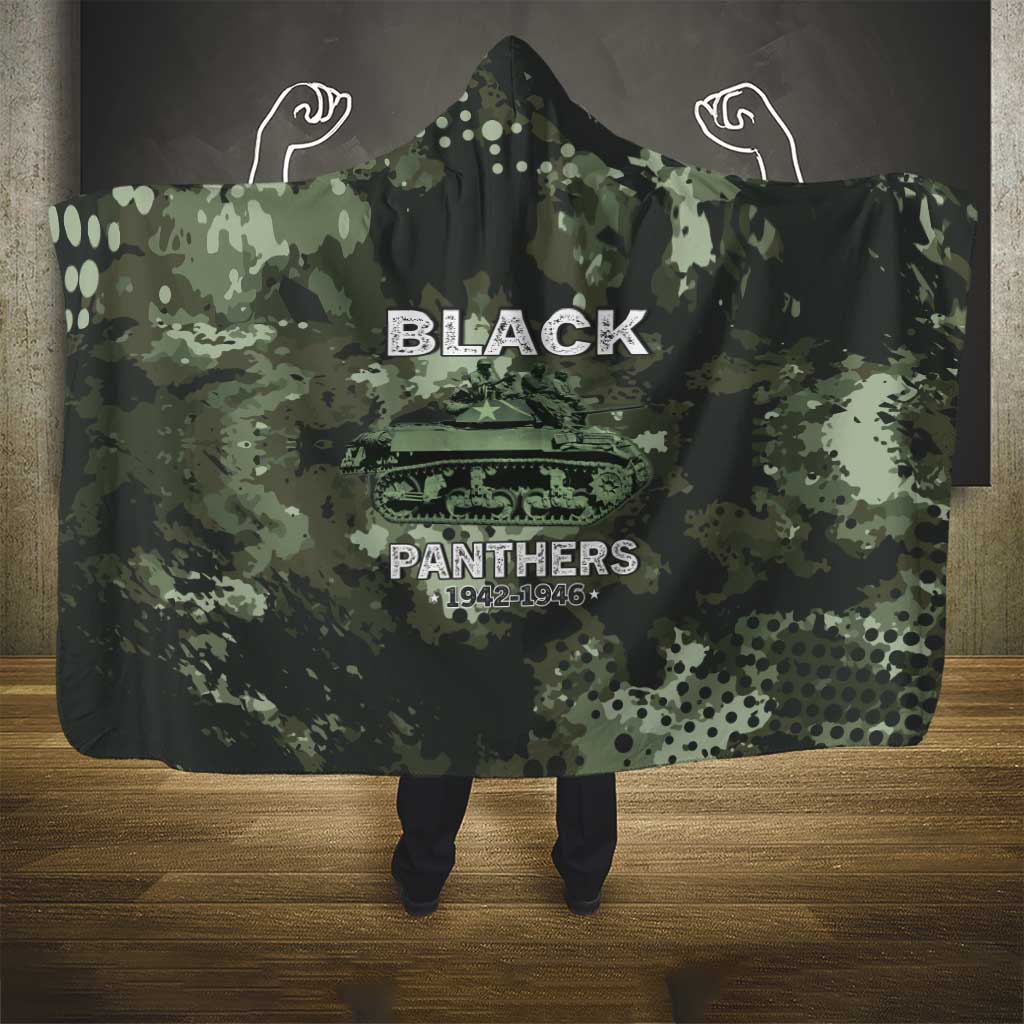 761st Tank Battalion Black Panthers Hooded Blanket WWII Military Camouflage - Wonder Print Shop