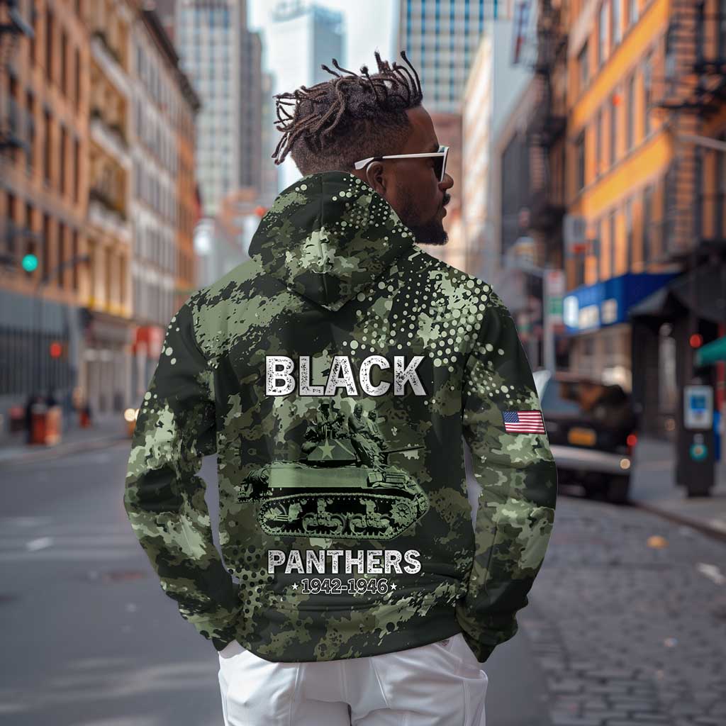 761st Tank Battalion Black Panthers Hoodie WWII Military Camouflage - Wonder Print Shop