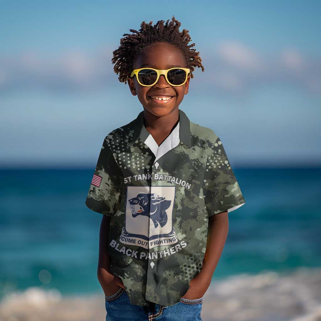 761st Tank Battalion Black Panthers Kid Hawaiian Shirt WWII Military Camouflage - Wonder Print Shop