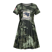 761st Tank Battalion Black Panthers Kid Short Sleeve Dress WWII Military Camouflage - Wonder Print Shop