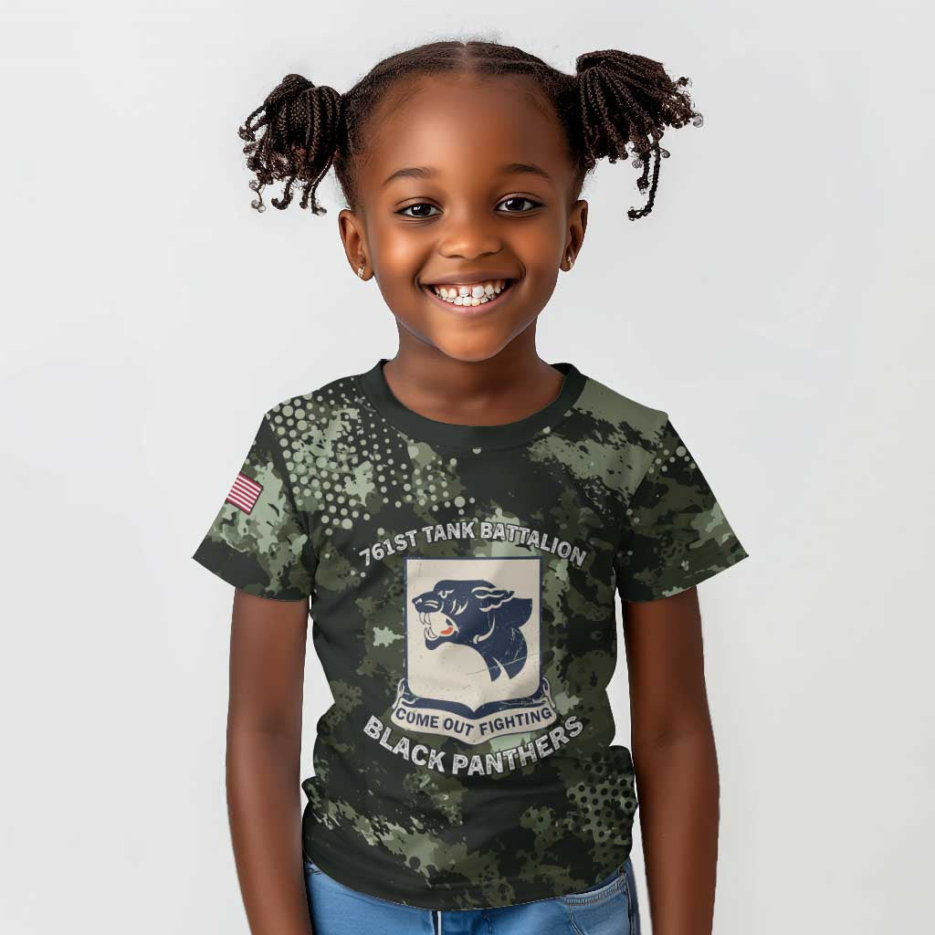 761st Tank Battalion Black Panthers Kid T shirt WWII Military Camouflage - Wonder Print Shop