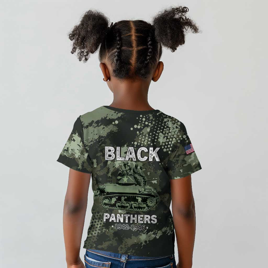 761st Tank Battalion Black Panthers Kid T shirt WWII Military Camouflage - Wonder Print Shop