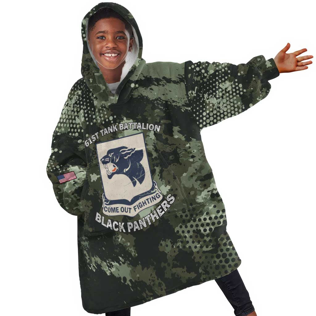 761st Tank Battalion Black Panthers Kid Wearable Blanket Hoodie WWII Military Camouflage - Wonder Print Shop