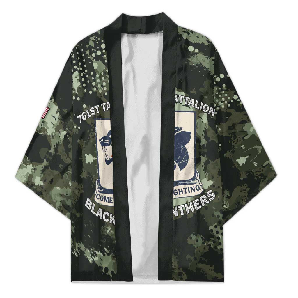761st Tank Battalion Black Panthers Kimono WWII Military Camouflage - Wonder Print Shop